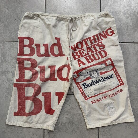 Vintage 80s Budweiser Sweet Sacks Line Backer One Size Shorts Anheuser Busch - Picture 10 of 10